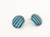 aqua blue stripe earrings