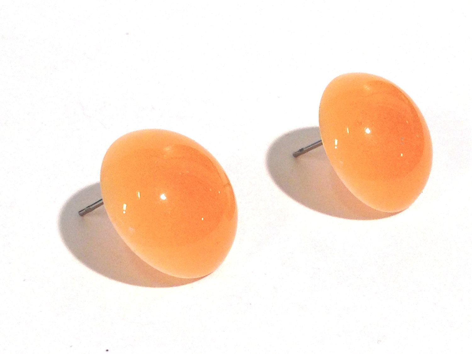 light orange stud earrings