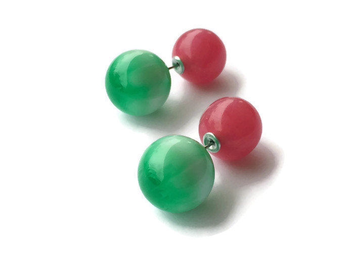 green pink 360 earrings