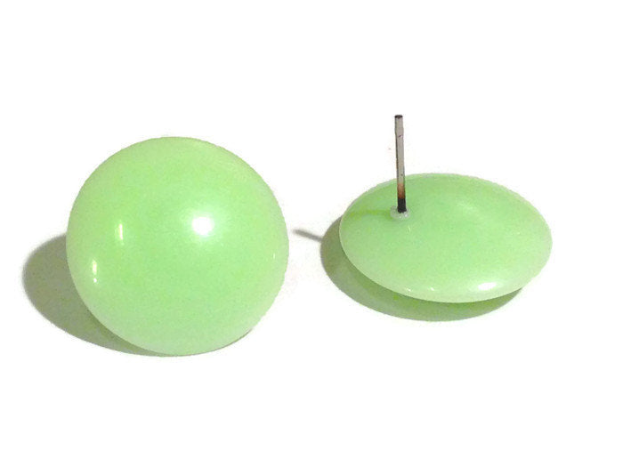 mint green stud earrings