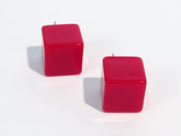cherry red square studs