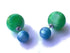 aqua green 2 sided earrings