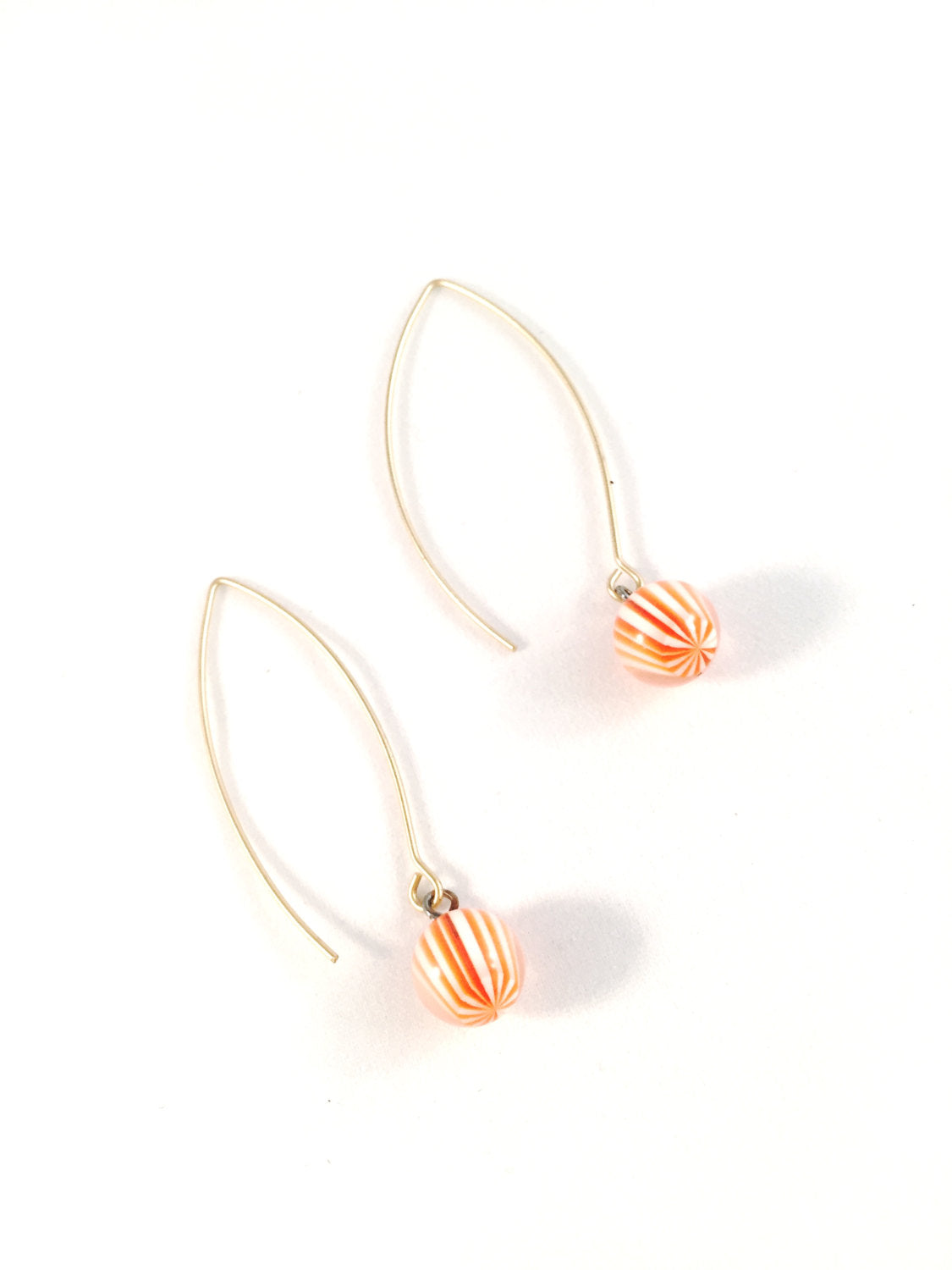 orange stripe earrings