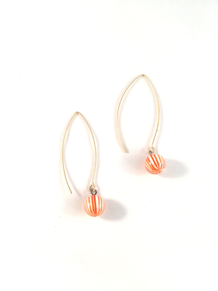 orange white earrings