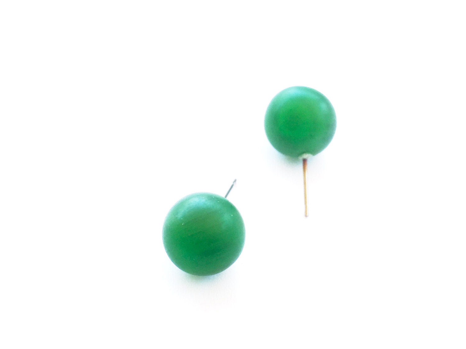 green frosted earrings