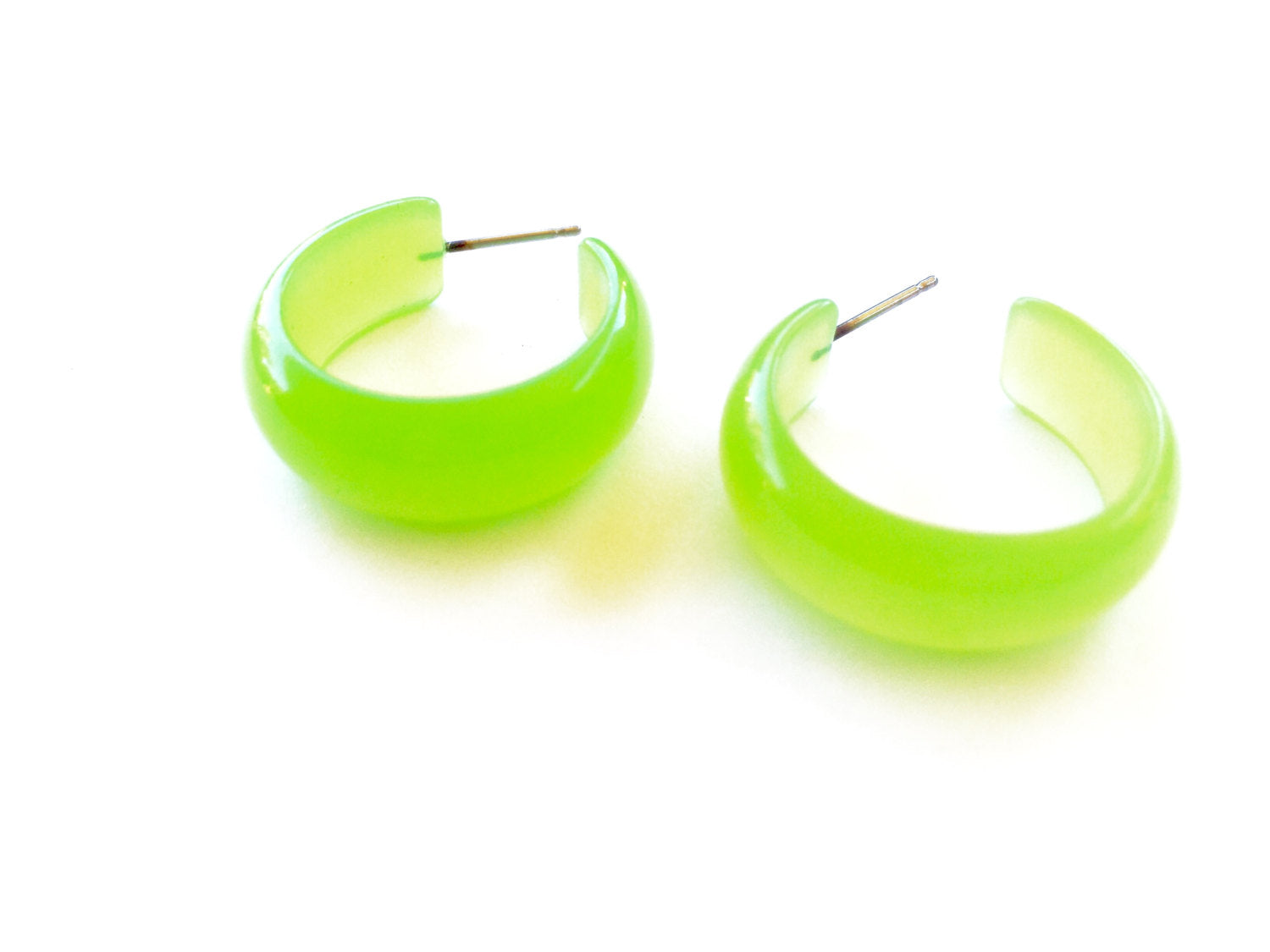 bright green moonglow hoops