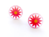 orange flower studs