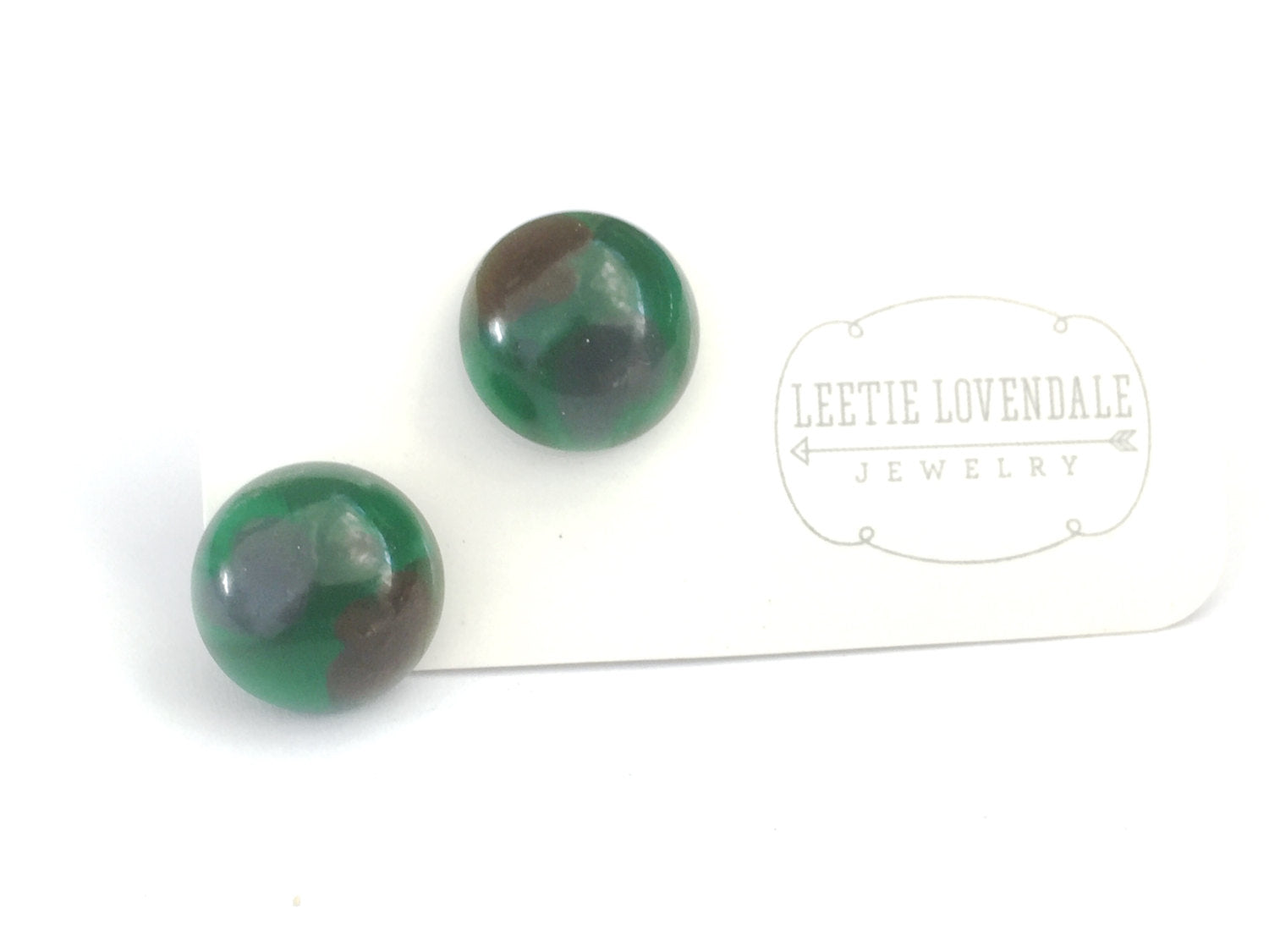 vintage lucite green earrings