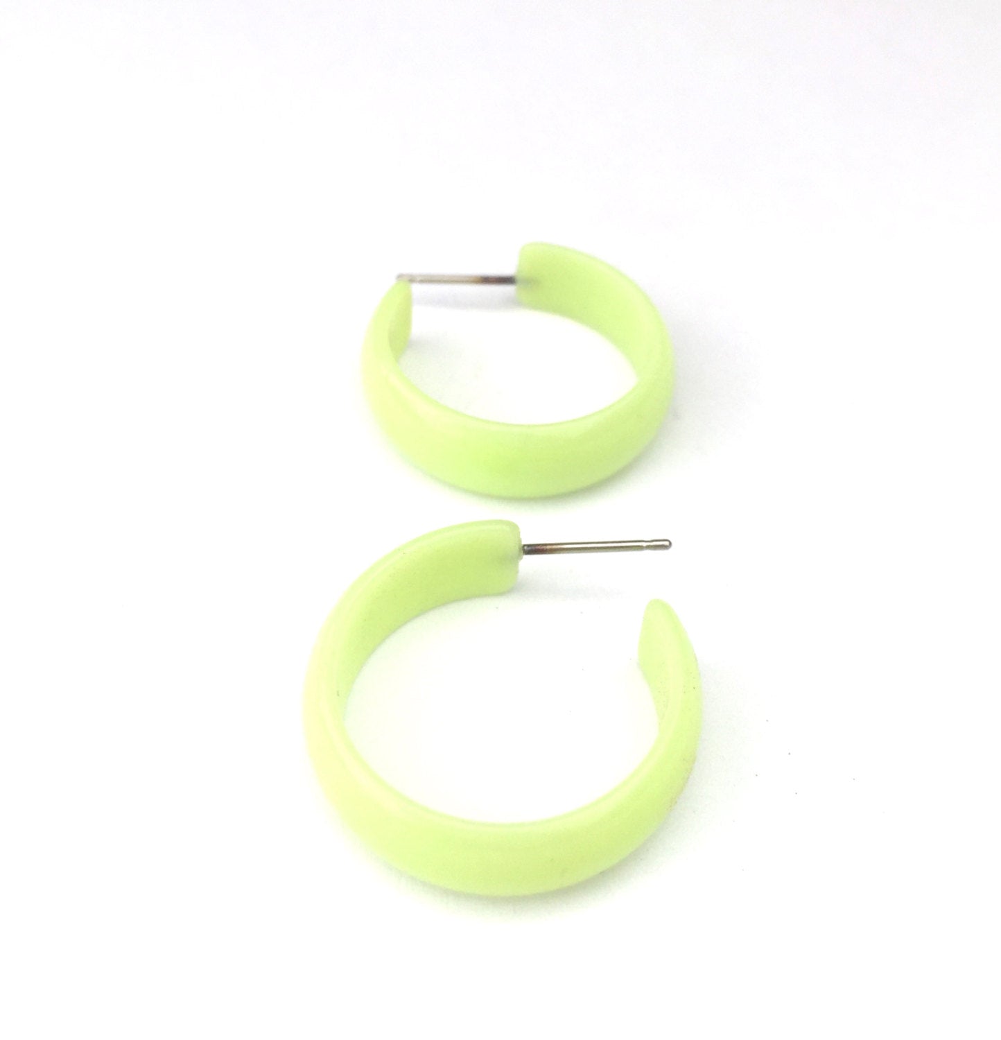 mint lucite hoops