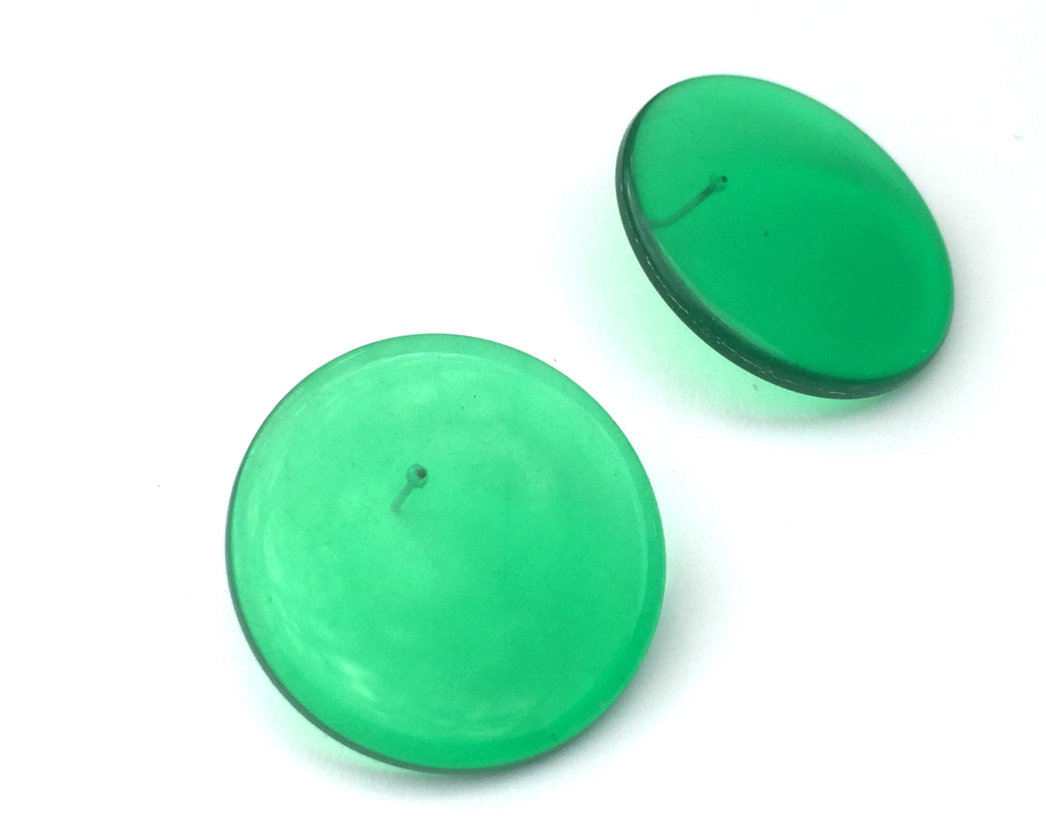 green disc earrings