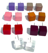 cube stud earrings