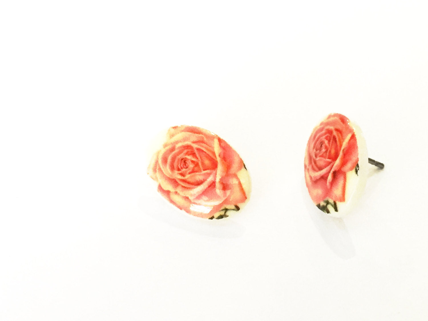 old fashioned rose earrings