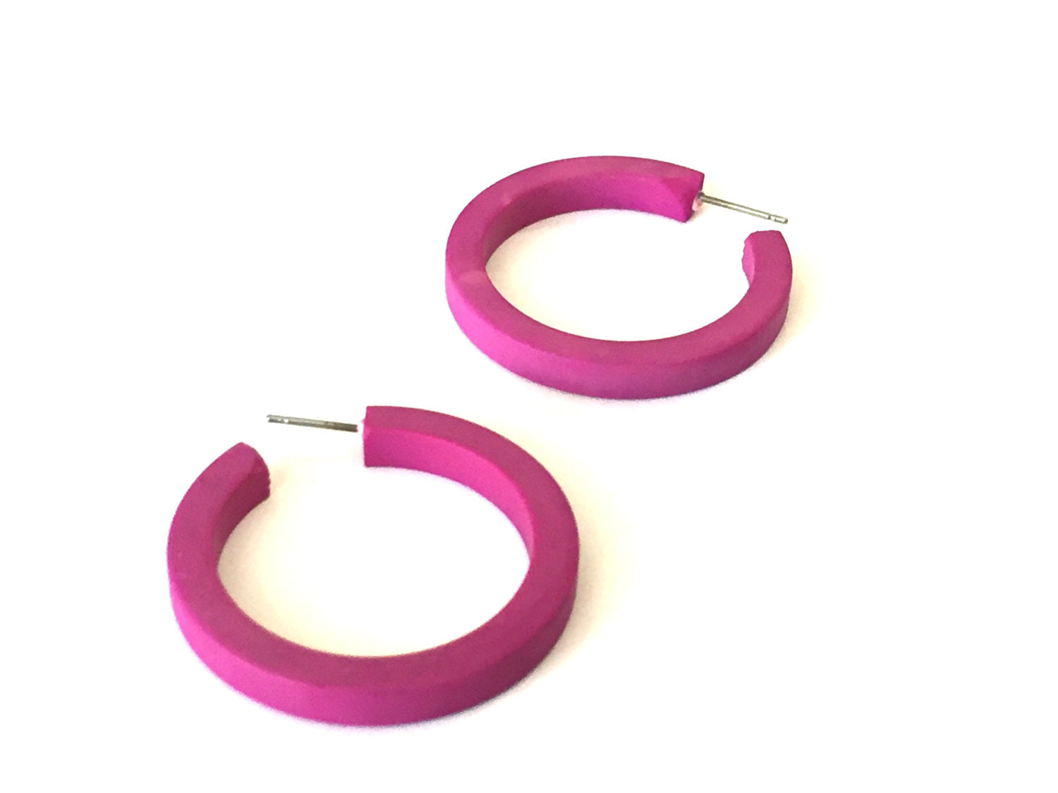 bright violet hoop earrings