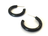 skinny black hoop earrings