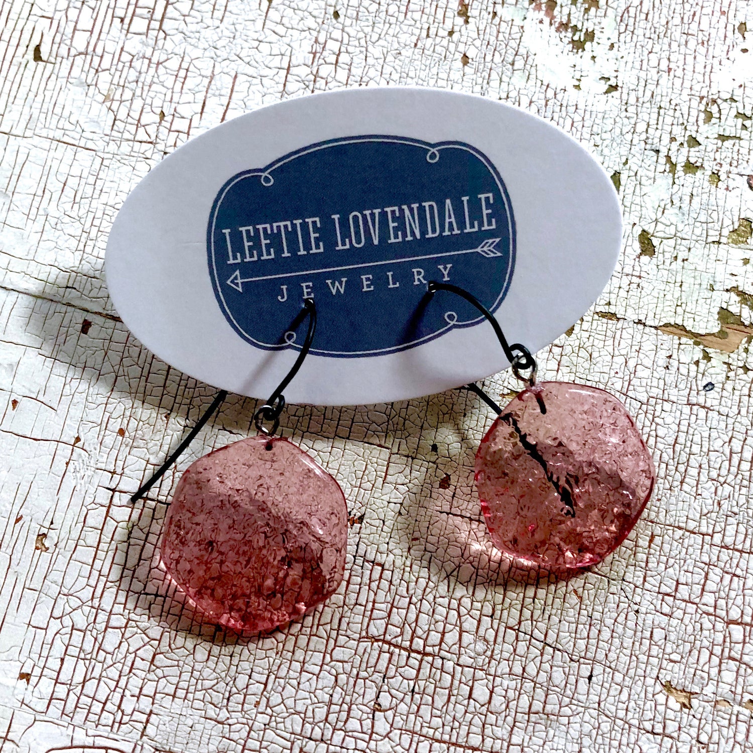 Cranberry Pink Ice Chip Drop Earrings