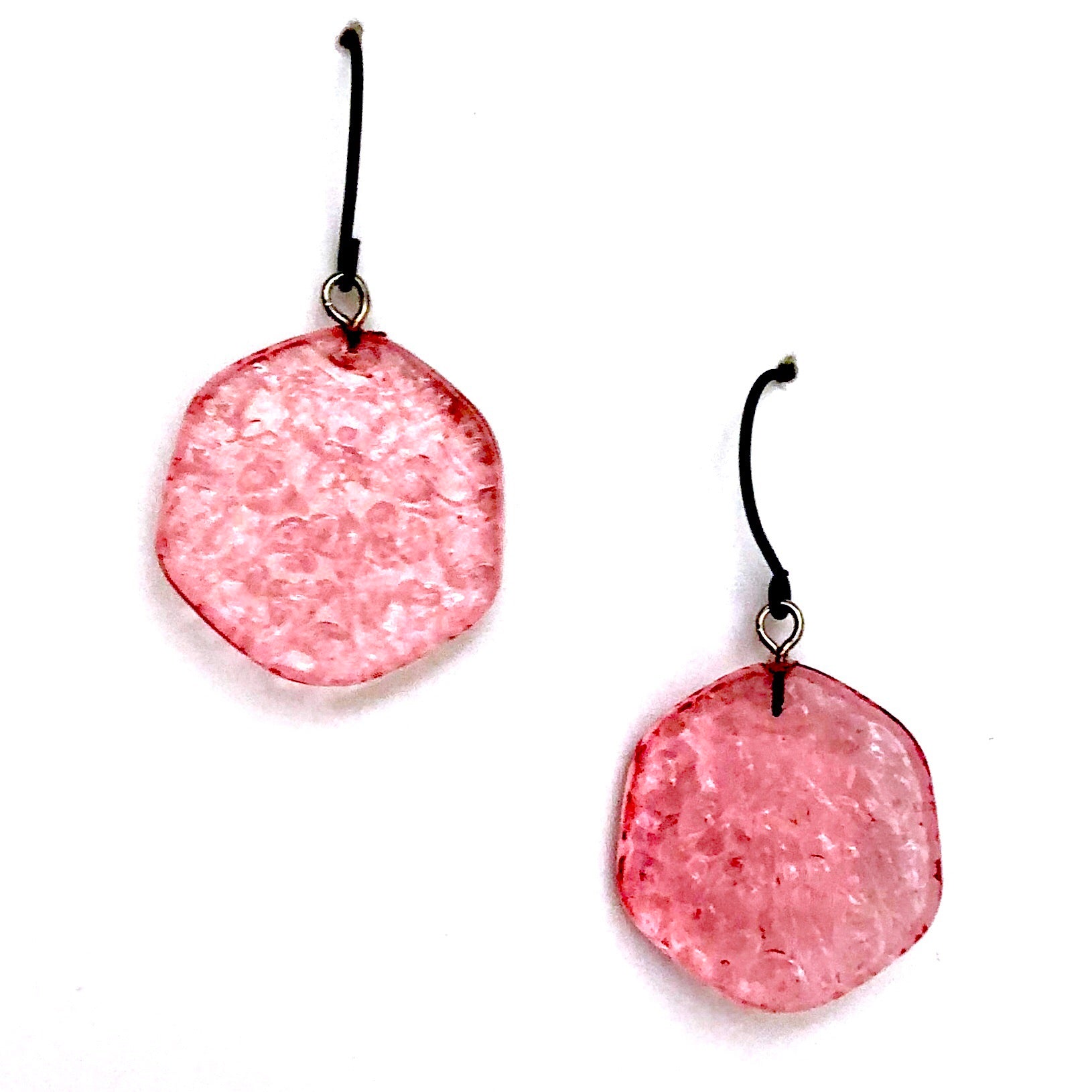 Cranberry Pink Ice Chip Drop Earrings