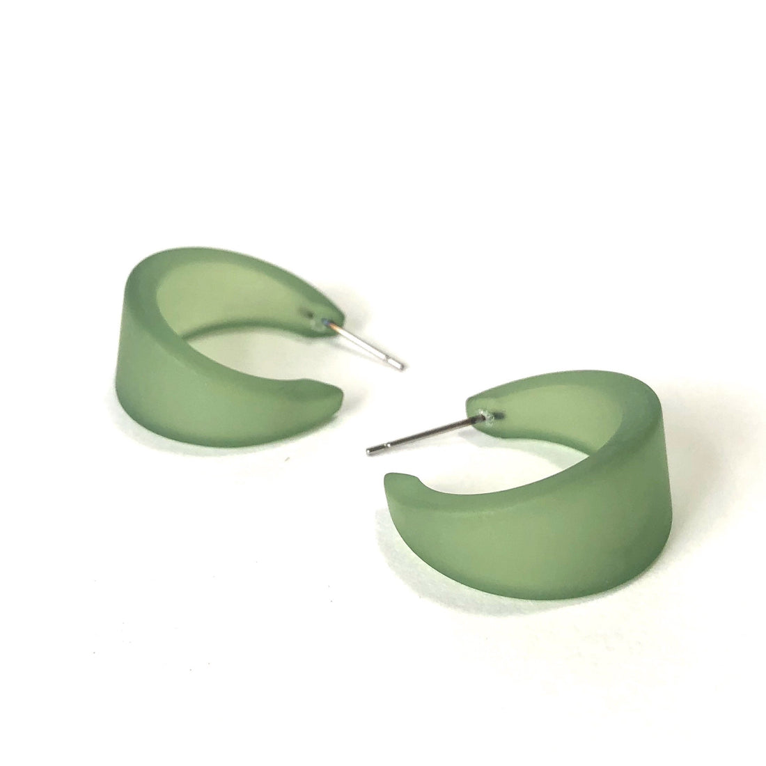 green earrings hoops