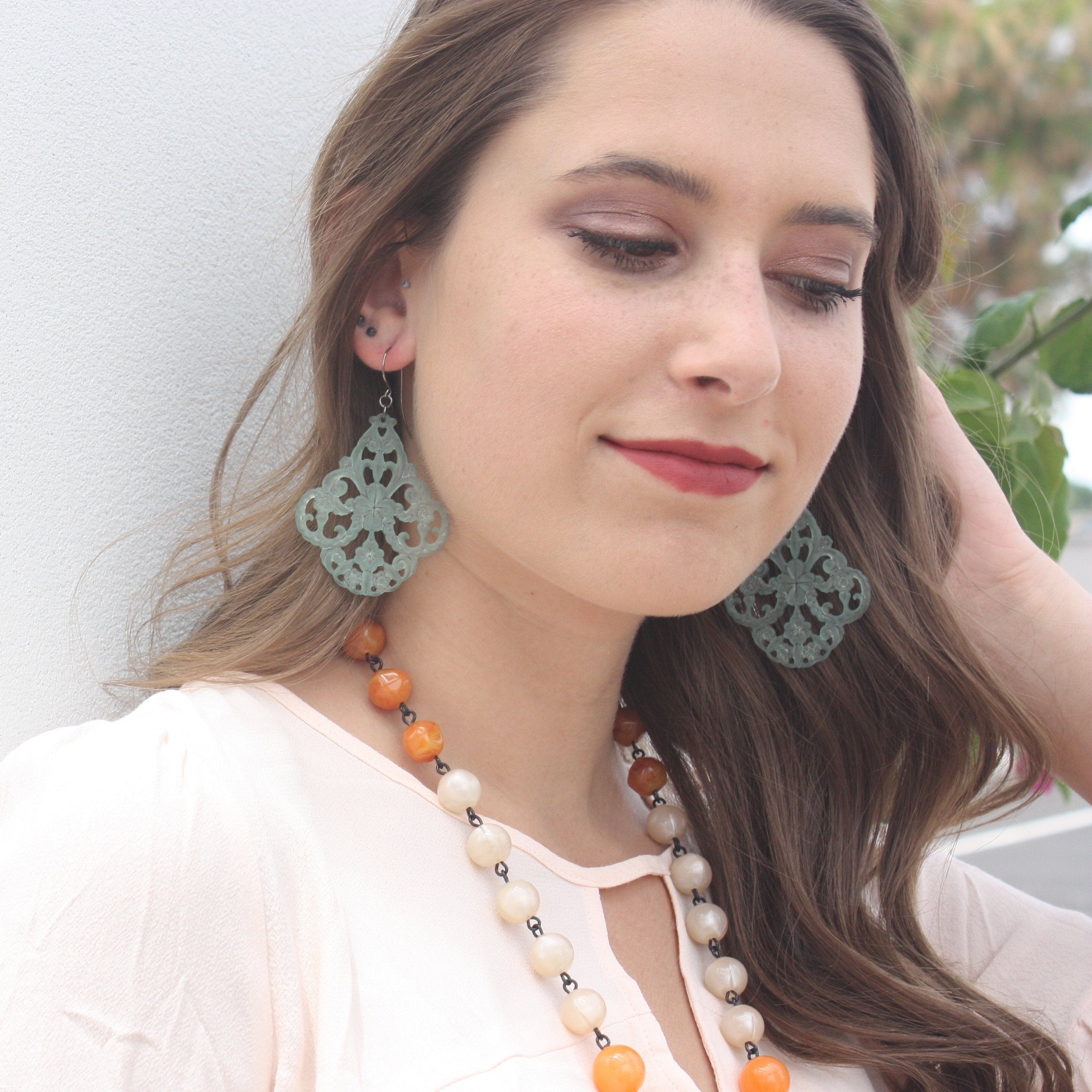 lucite statement earrings