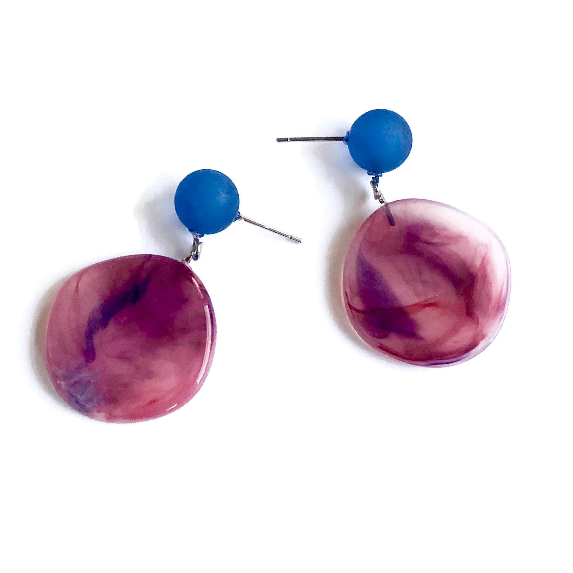 mauve blue earrings