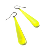 neon yellow earrings teardrops