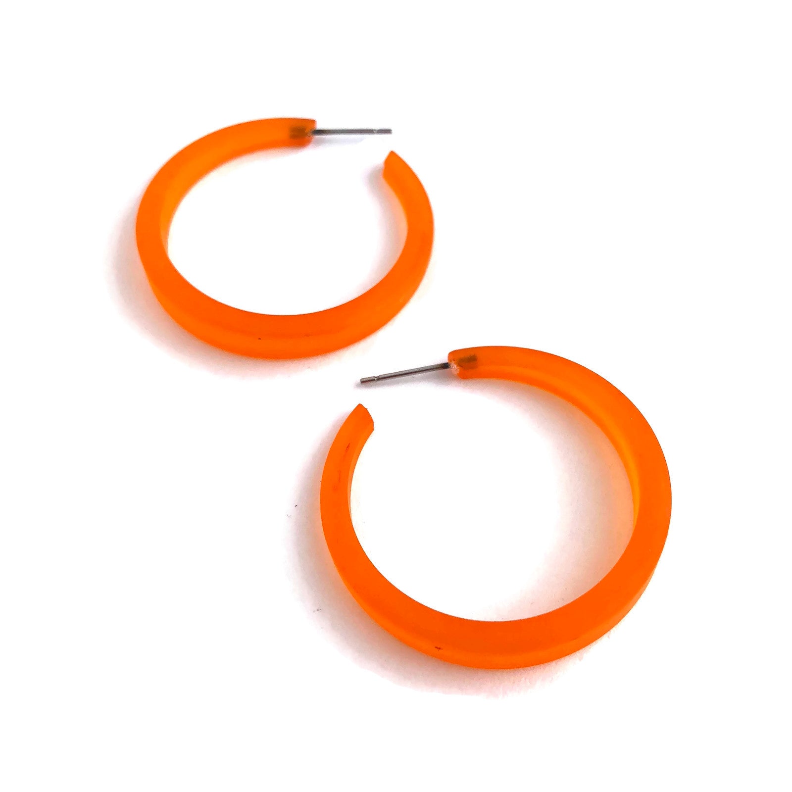big orange hoop earrings