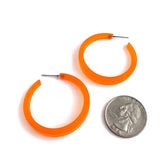 orange lucite hoop earrings