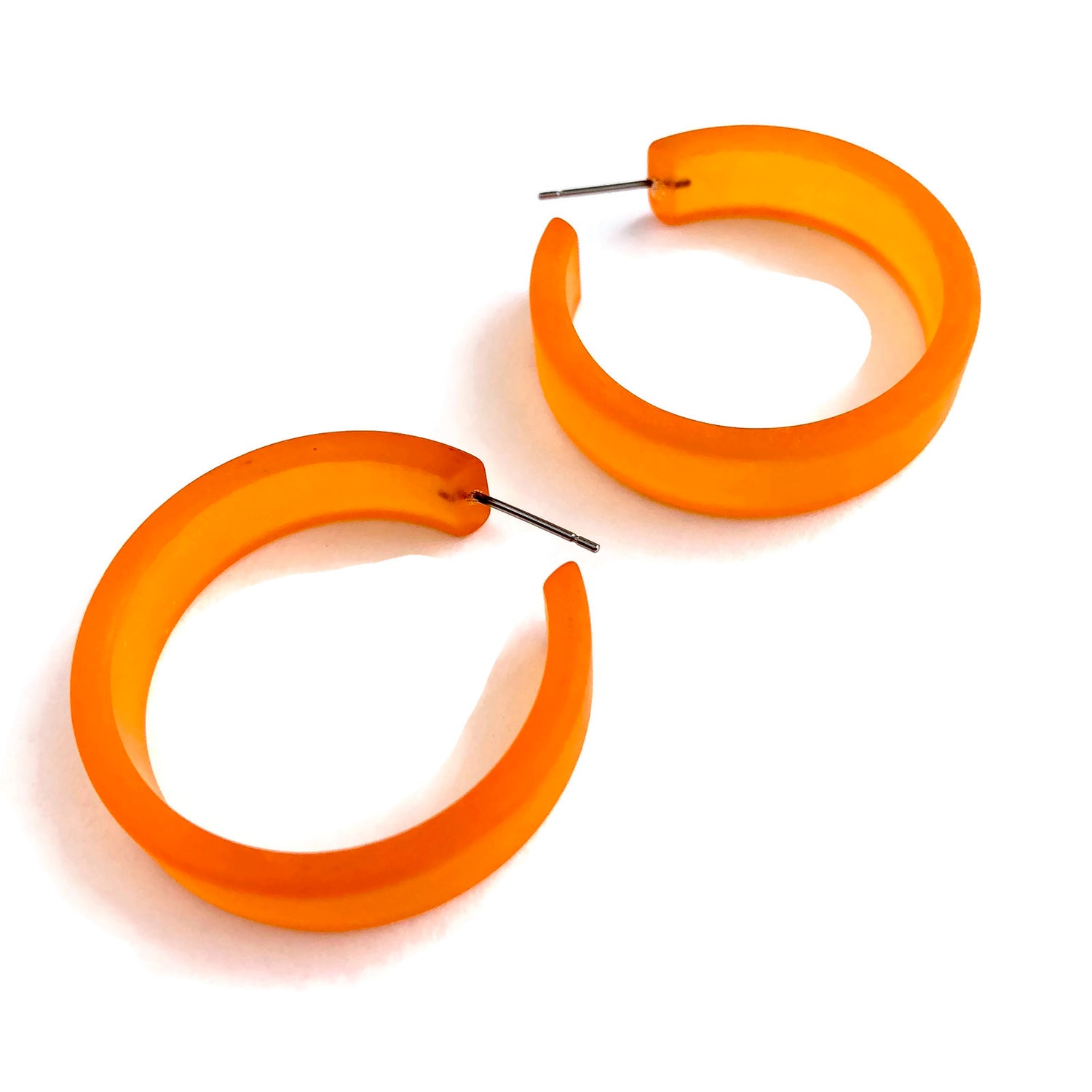big orange earrings