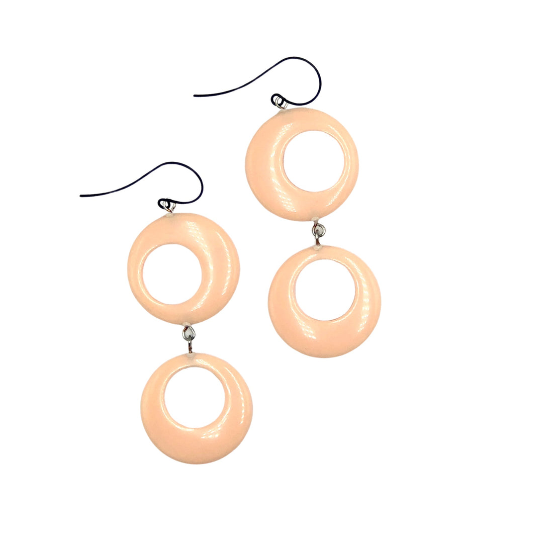 peach long earrings