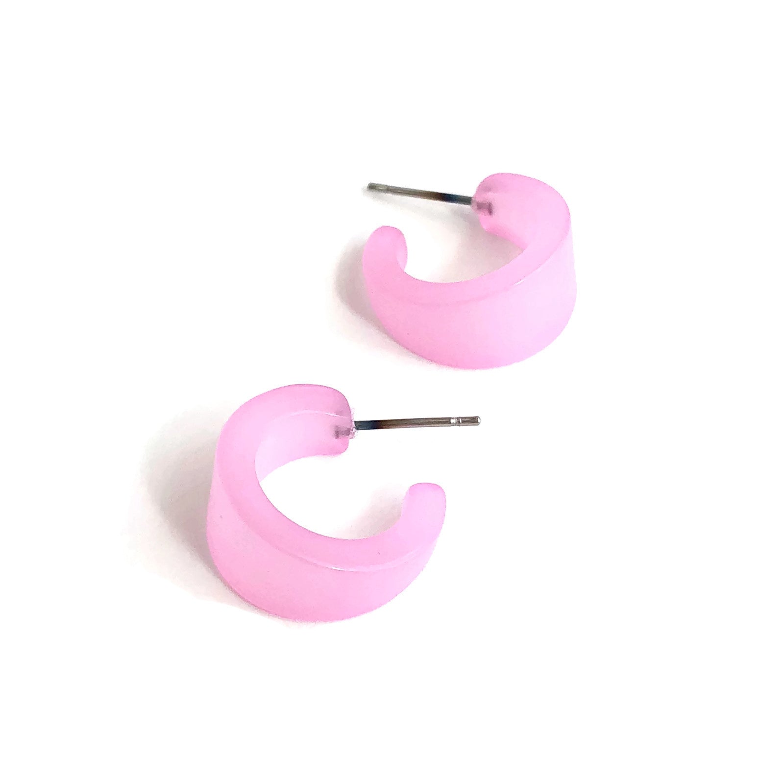 pink acrylic hoops