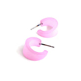 pink lucite hoop earrings