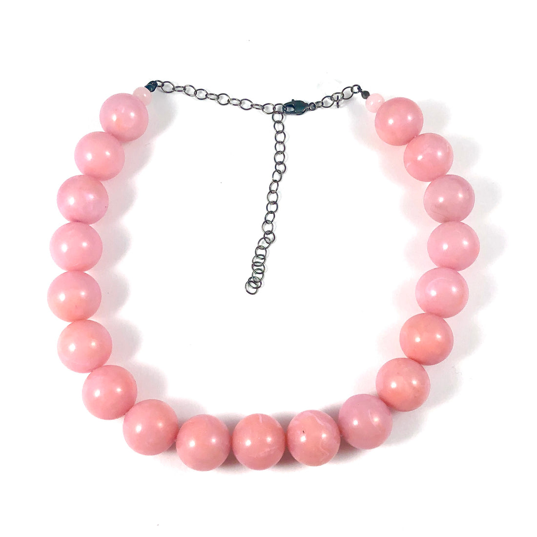 Pink Marbled Lucite Marco Necklace