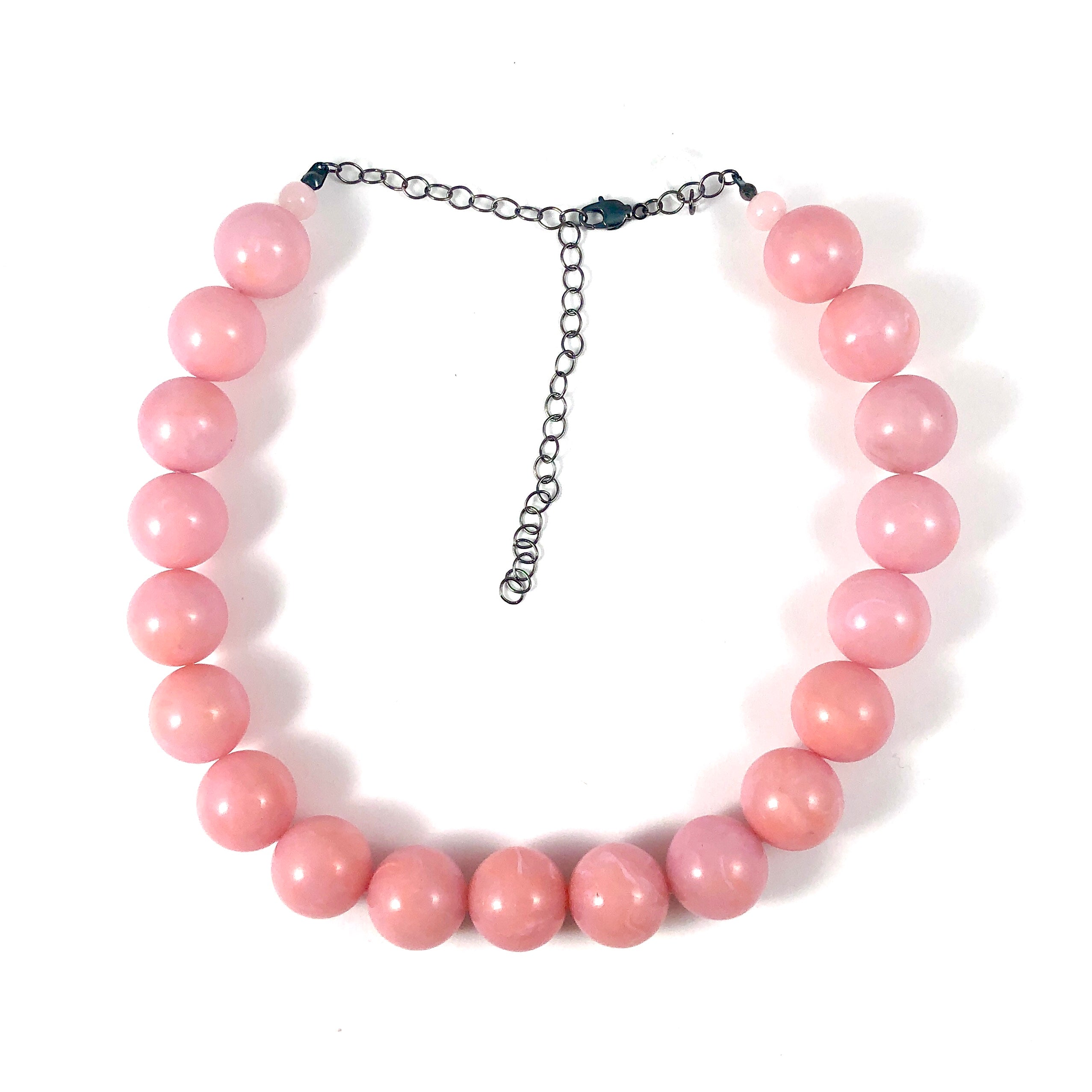 Pink Marbled Lucite Marco Necklace
