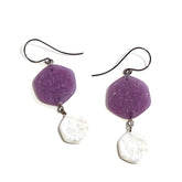 pearl purple earrings