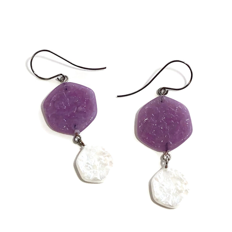 pearl purple earrings