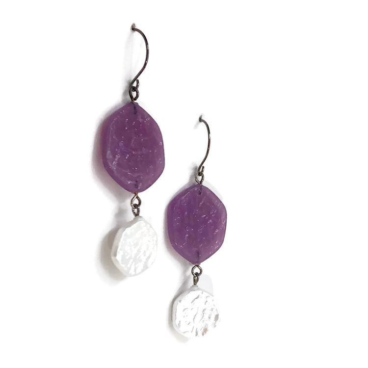 purple textured earrings