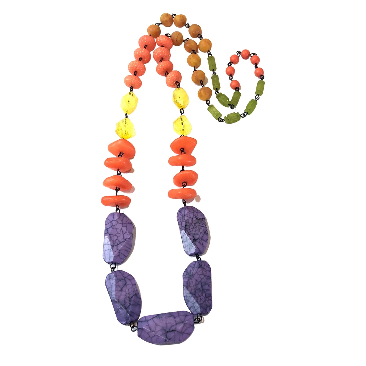 purple crackle necklace