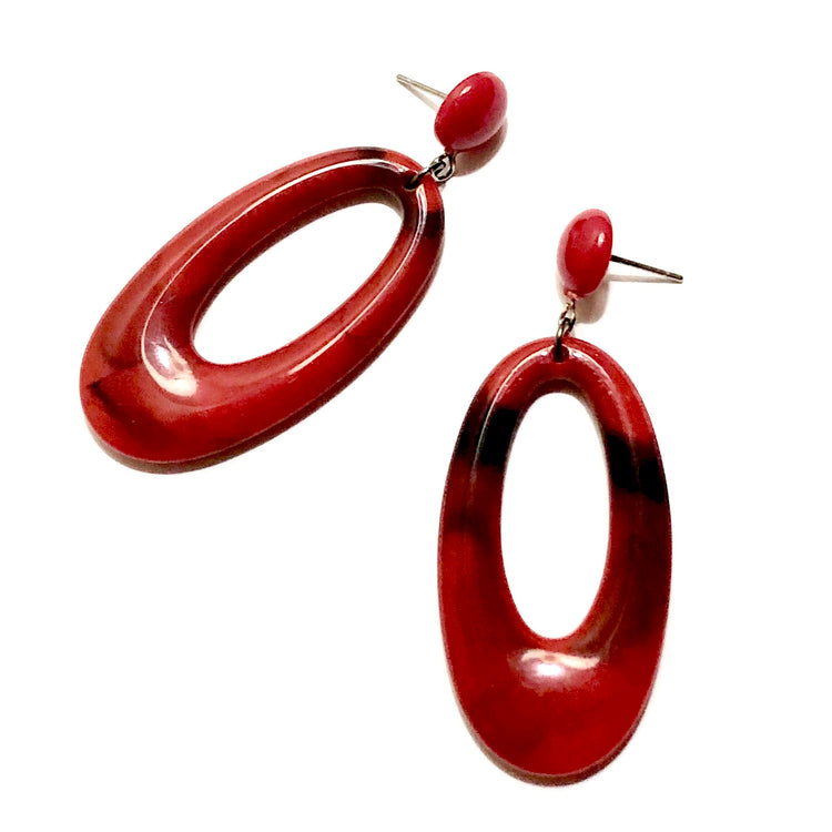 red joanna earrings