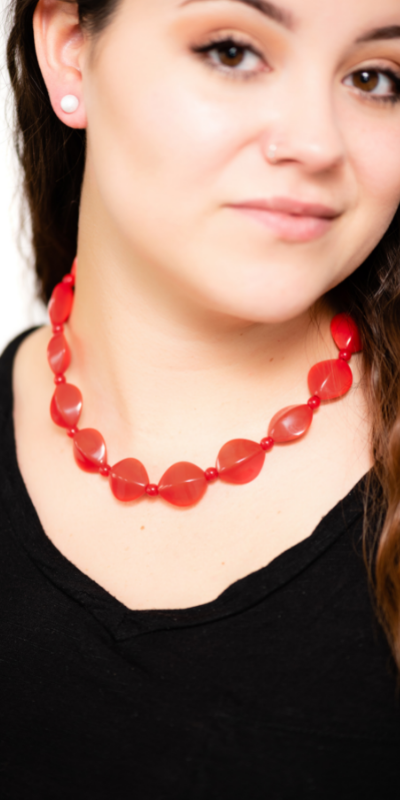Cherry Red Retro-Fab Marco Necklace