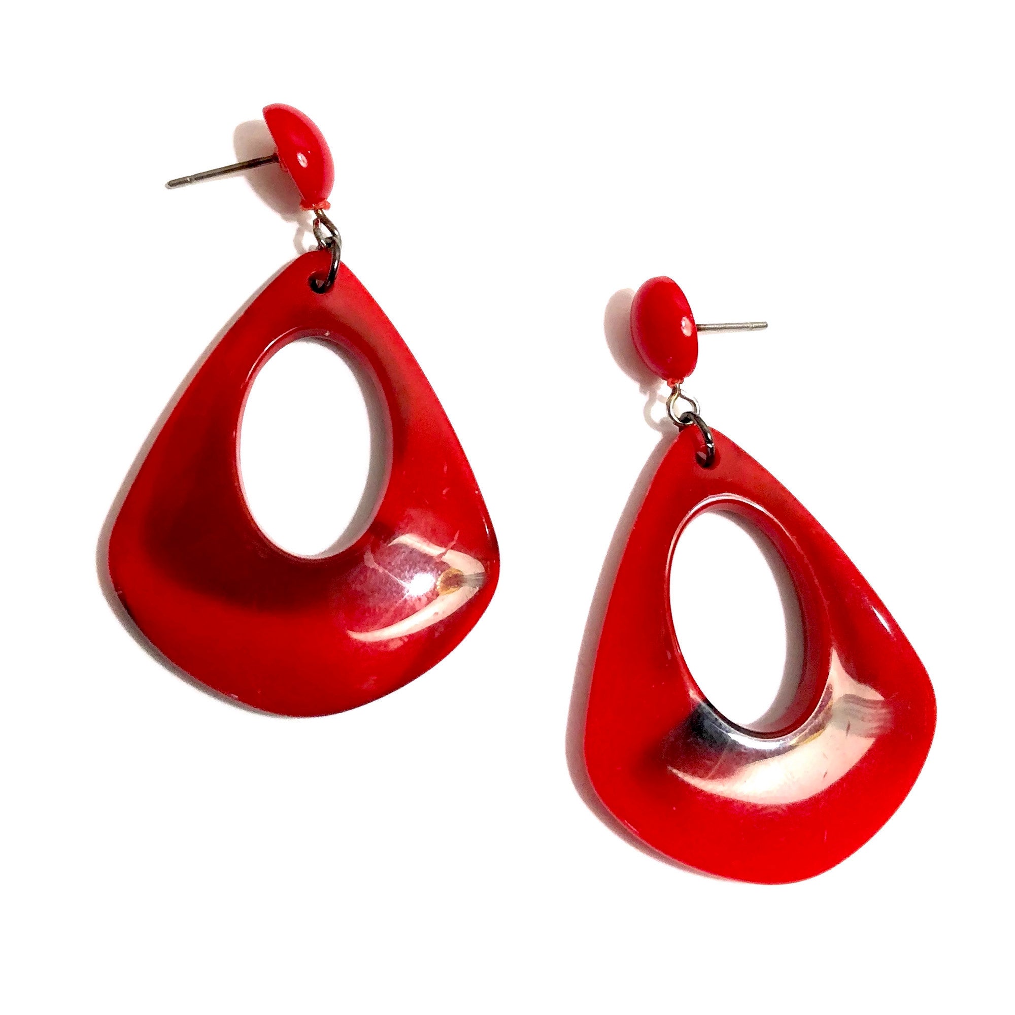 red teardrop earrings