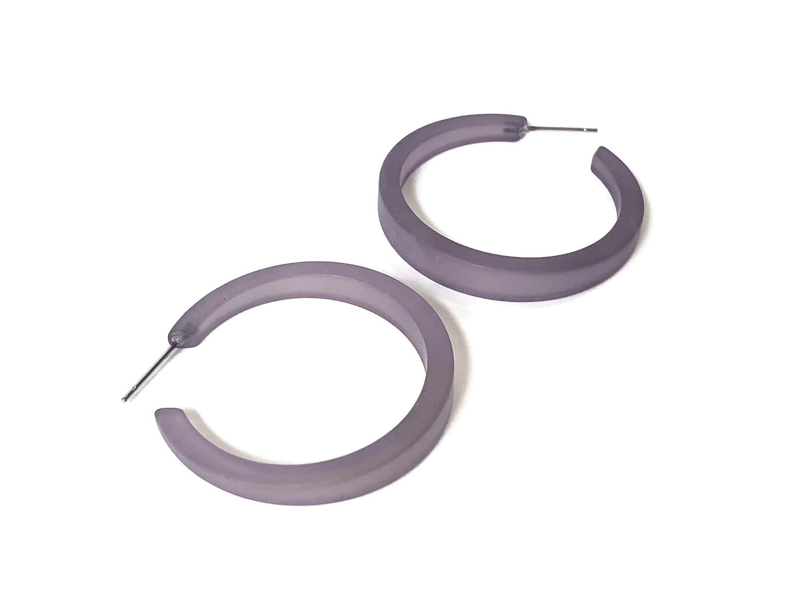 grey lucite hoop earrings