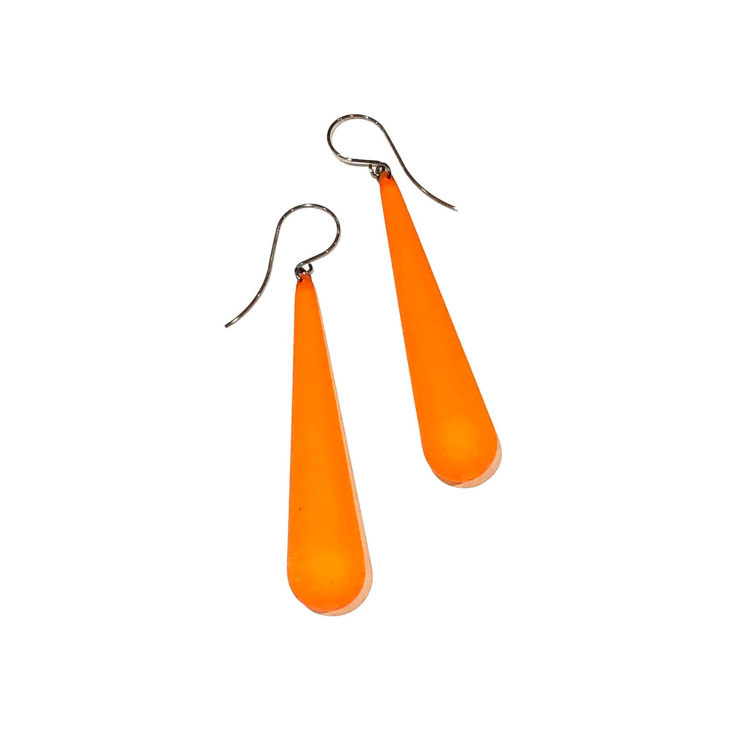 orange long earrings