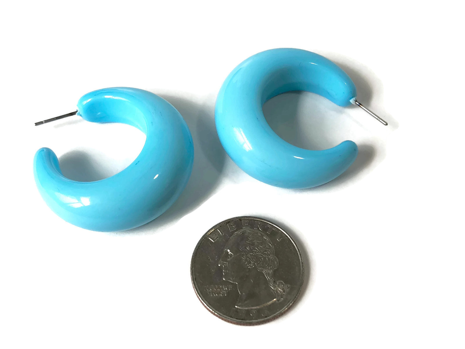 big lucite hoops turquoise