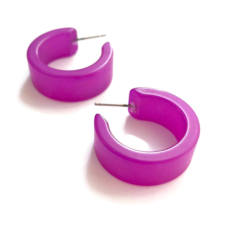 bright purple earrings