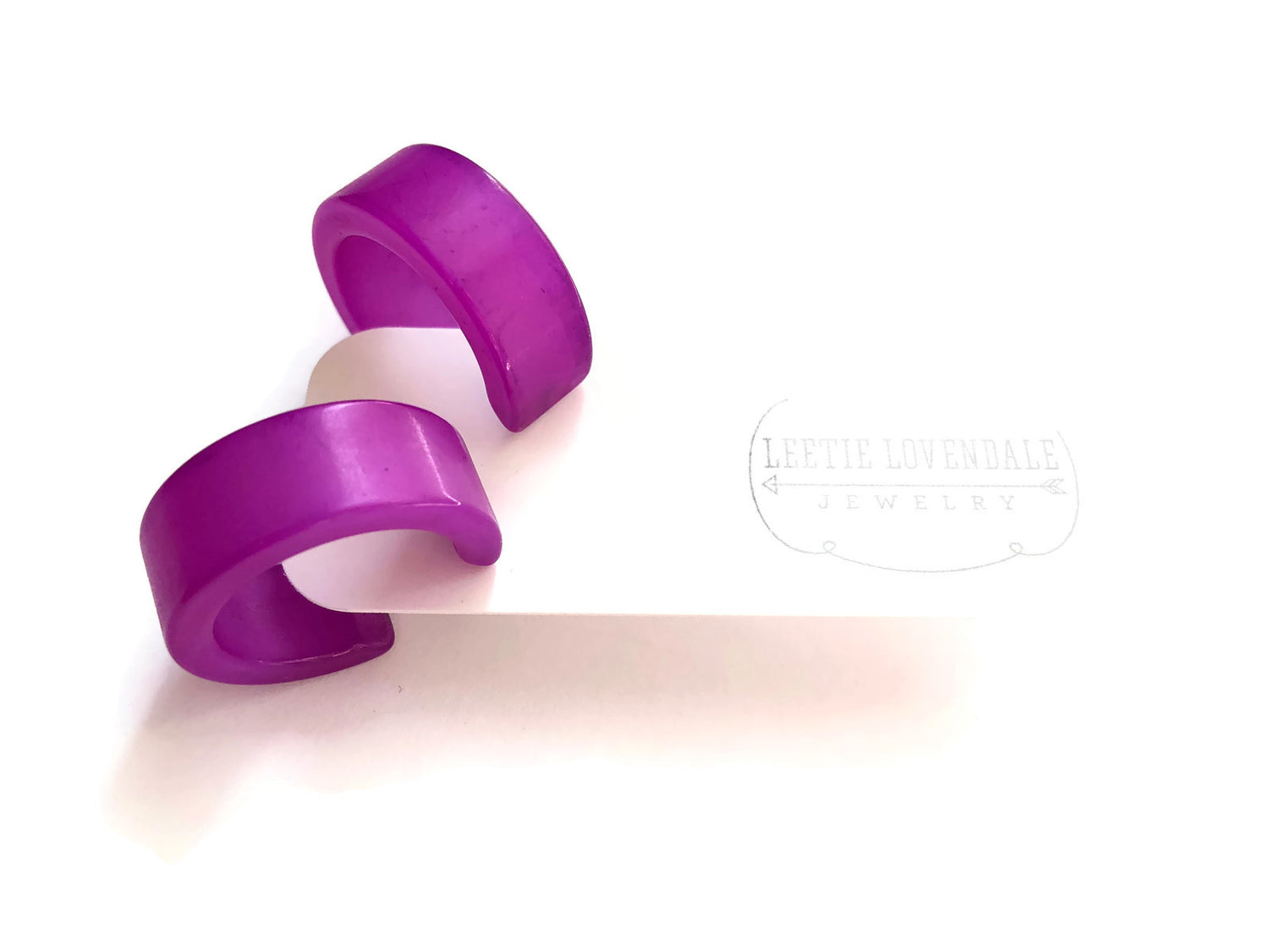 violet moonglow hoop earrings