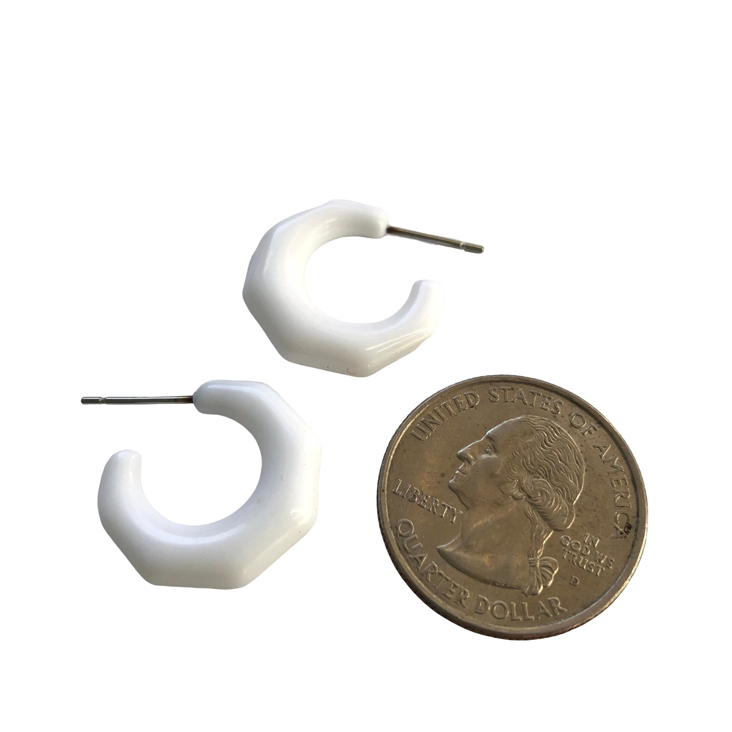 mini white hoop earrings