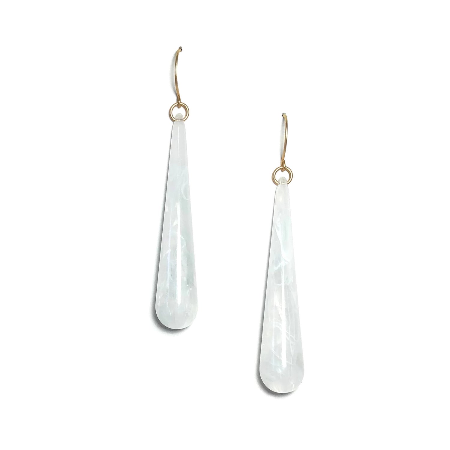 clear white teardrop earrings