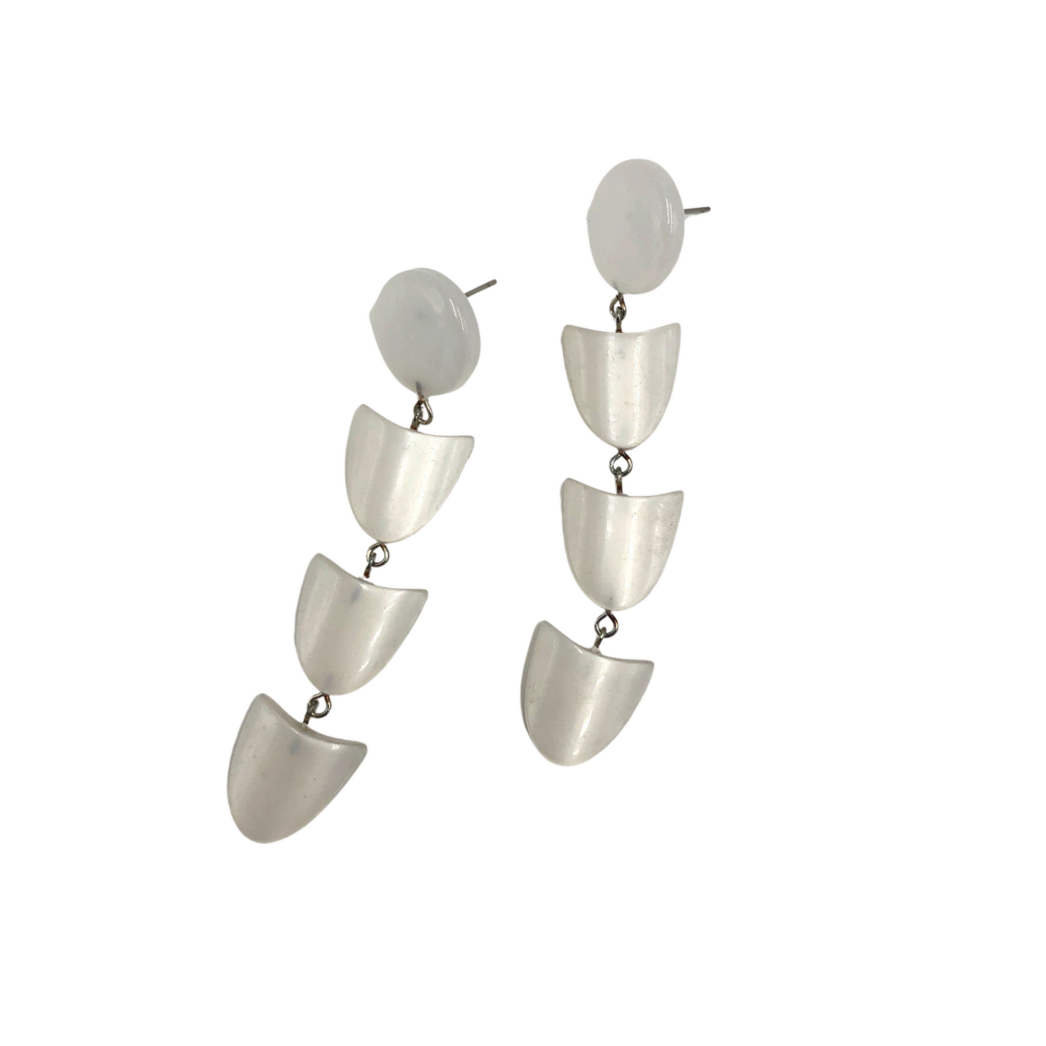 White Arrow Moonglow Earrings *