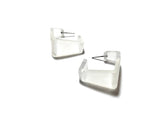 square frosted clear earrings