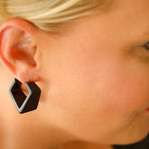 wide cubist hoop earring