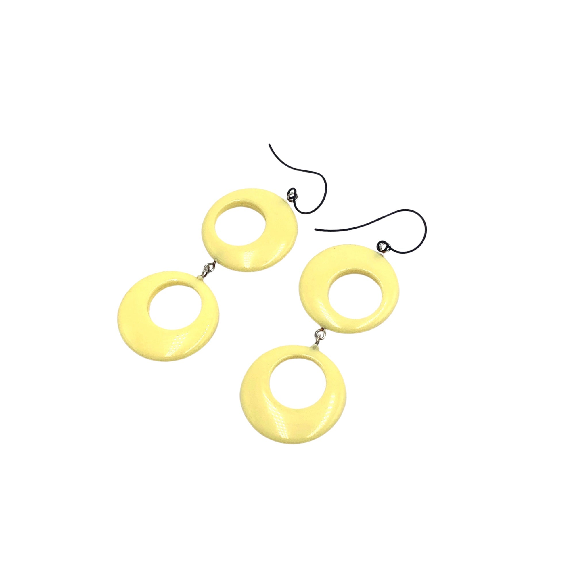 yellow geometric earrings
